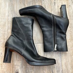 AK Anne Klein Designer Boots Women's 9.5M 100% Genuine Leather Side Zipper